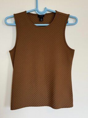 Halogen Diagonal Ribbed Tank Top Brown Size M